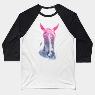 Horse Superimposed Watercolor Baseball T-Shirt